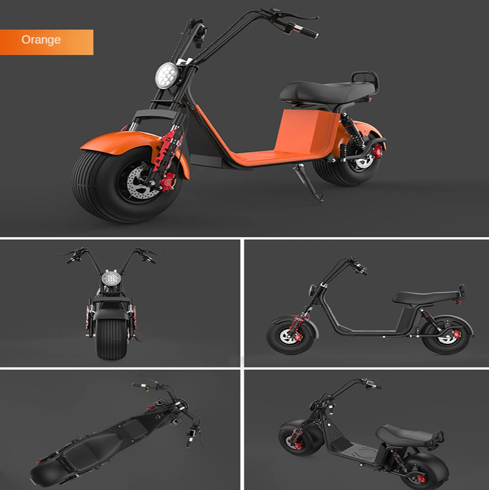 

Electric Vehicle Adult Scooter Wide Tyre Battery Car Double Seat Removable Mount Lithium with on Portable Commuter