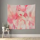 Цветной Настенный Гобелен Zero Two Darling In The Franxx, аниме кавайное украшение для комнаты, занавеска, Психоделическое настенное одеяло