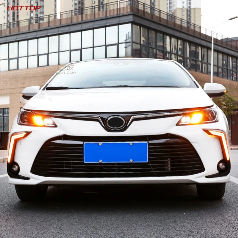 Дневные ходовые огни ABS черного цвета дневсветильник светодиодные для Toyota Corolla 2019