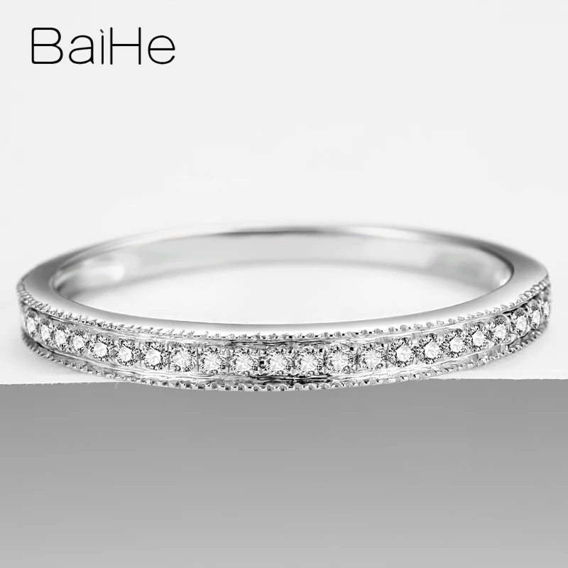 Кольцо BAIHE из белого золота 14 к с натуральными бриллиантами 0.2CT H/SI
