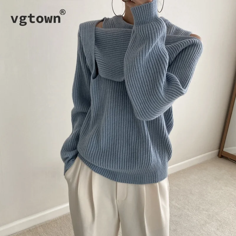 

Новинка 2022, женские вязаные топы с длинным рукавом, модный свитер в Корейском стиле, весенний винтажный Женский пуловер, Прямая поставка