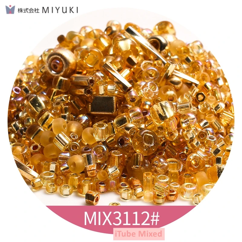 Wholesale 100g Mixed Miyuki Glass Beads Bugles Tubes 11 Colors Japan Glass Spacer Seed Beads for DIY Craft Clothing Accessories