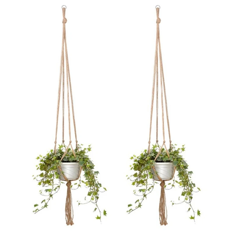 

Hanging Macrame Rope Bonsai Basket Liner Vine Plant Swing Cantilever Wall Flowerpot Planter Hanger Boho style Flower Pot Holder