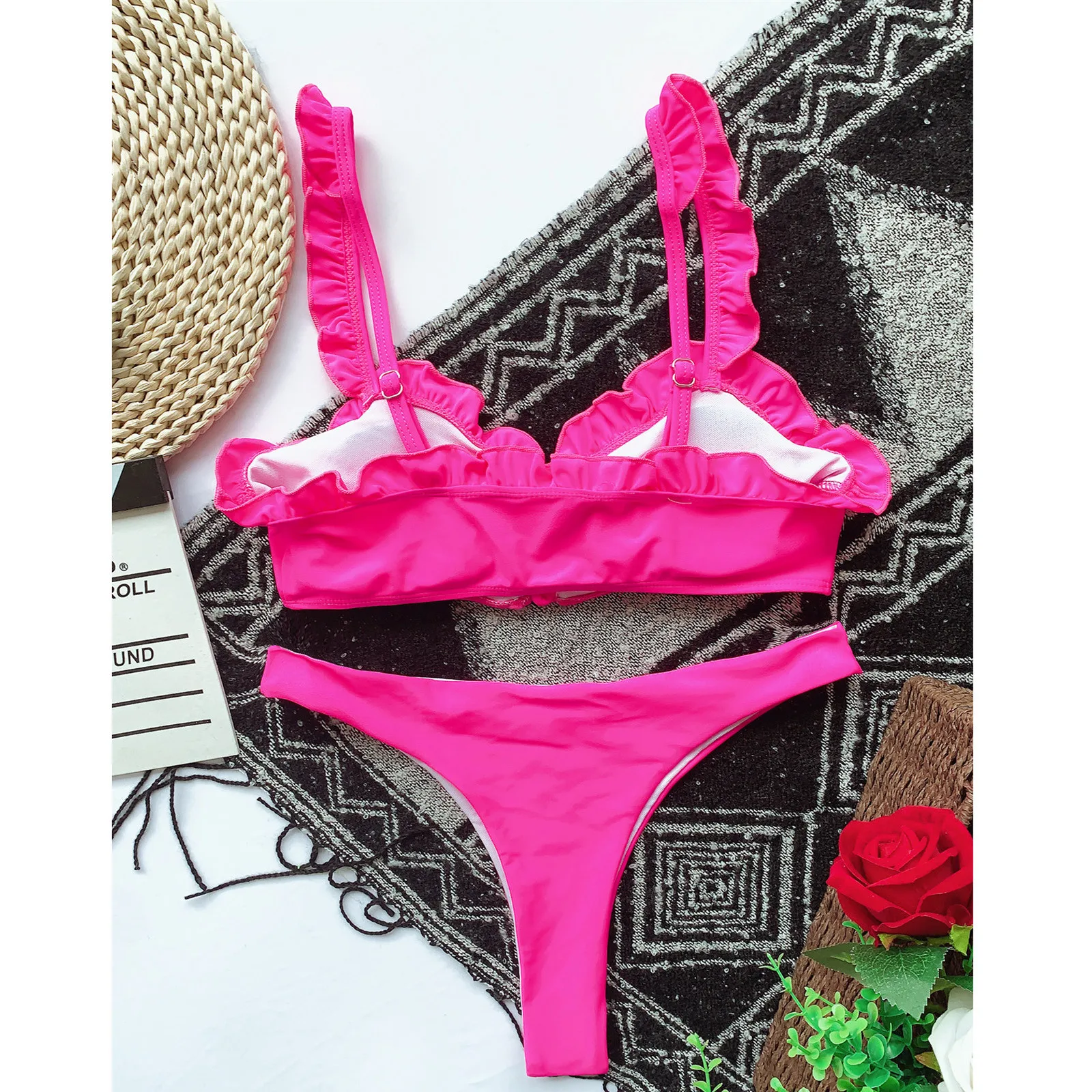 

Women's Swimming Suit 2021 Women Float Solid Color Bandage Split Bikini Swimwear Beachwear Swimsuit swimwear women tankini#45