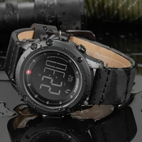 pedometer watch men sports watches mens watch leather waterproof led digital watch man electronic clock relogio masculino
