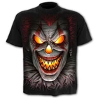 Мужская футболка с принтом страшной маски, новые 3D рубашки с черепом, футболка в стиле панк с круглым вырезом, летние модные топы, Одежда большого размера для мальчиков, уличная одежда