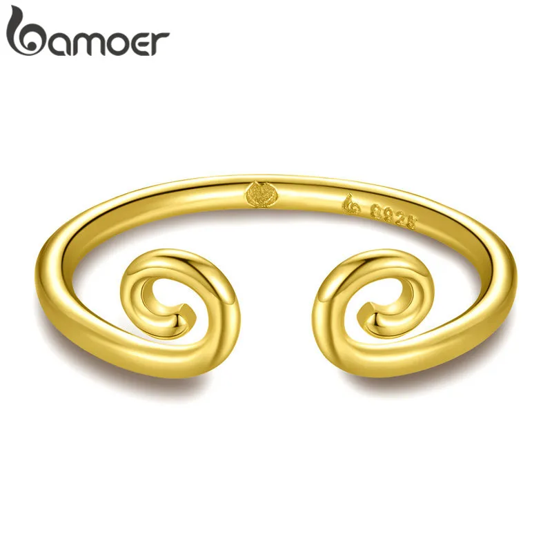 BAMOER 925 пробы серебряные капли стекируемые кольцо полированные и CZ Оригинальные Ювелирные изделия PA7141