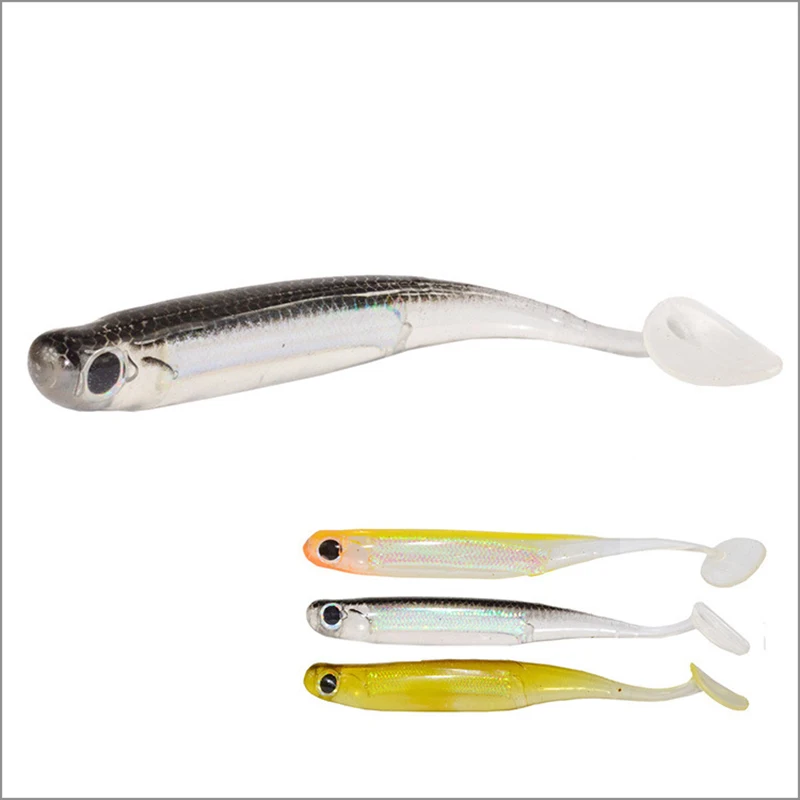 Цвета радуги 4 шт./лот Рыбалка мягкие приманки 10 см 7 5 6G 2 2G T хвост для рыбалки с