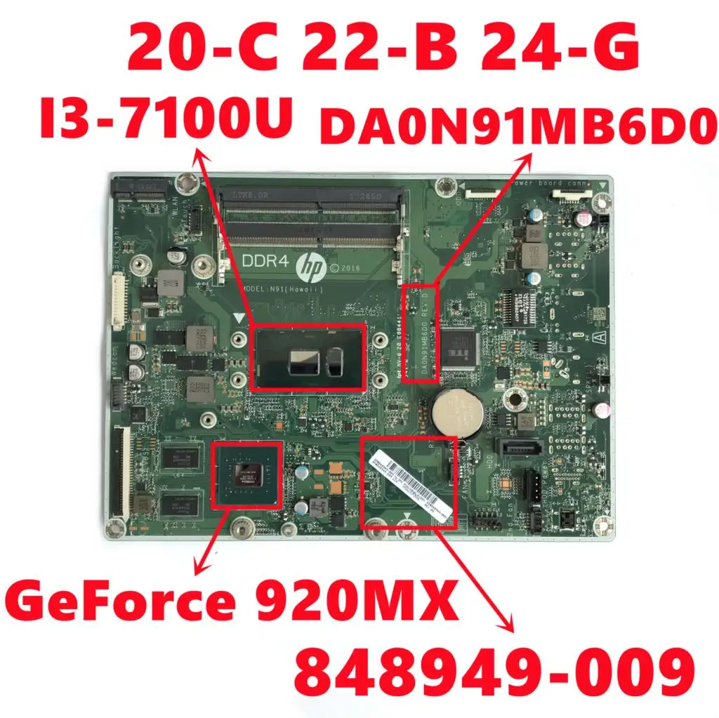 

848949-009 848949-509 848949-609 для HP 20-C 22-B 24-G 24-G227C материнская плата AIO DA0N91MB6D0 W