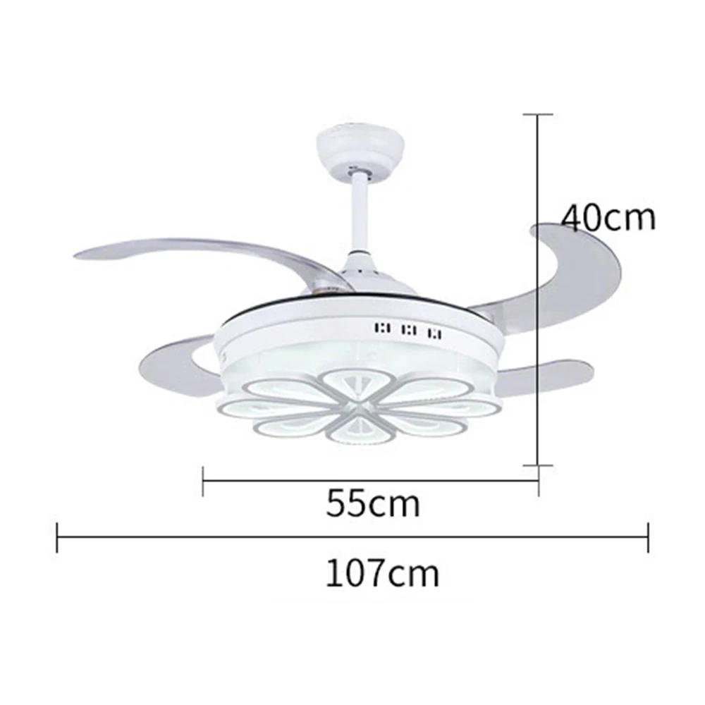 

Invisible LED ceiling fan lamp with light remote control 42 inch living room dining room study fans