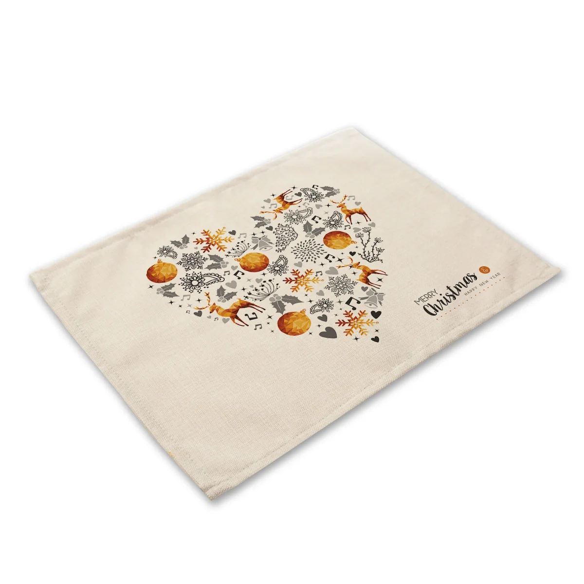

Christmas Elk Printed Cotton and Linen Cloth Art Insulated Western Placemat