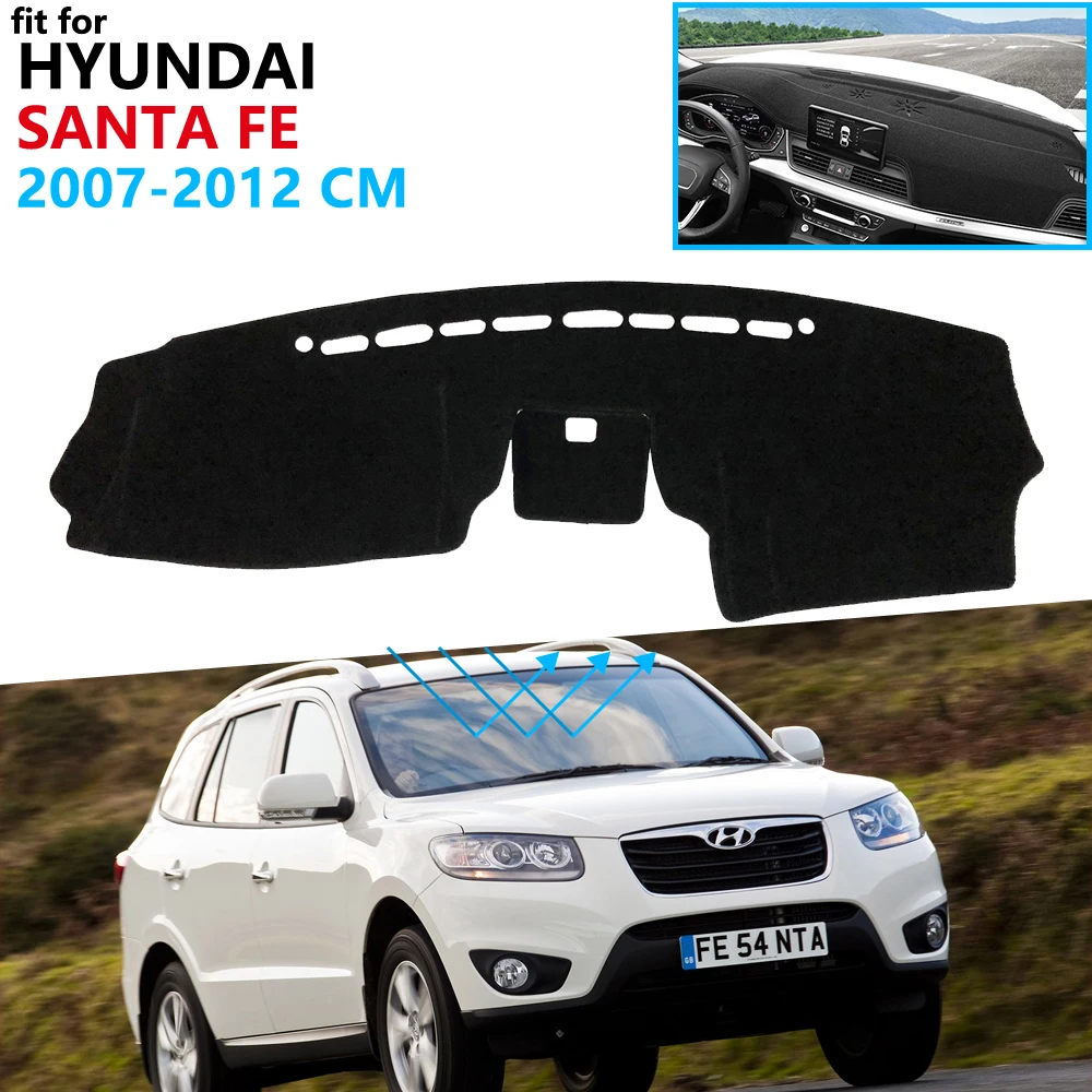 Защитная накладка на приборную панель для hyundai Santa Fe 2007 2008 2009 2010 2011 2012 см