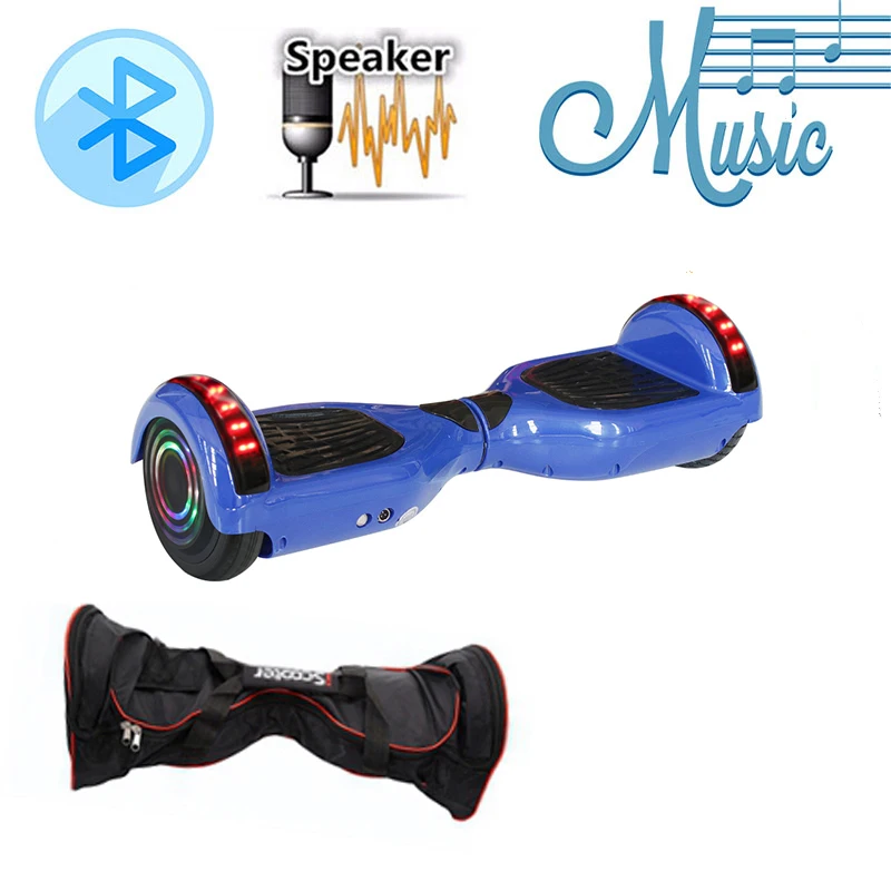 Blue with bluetooth IScooter Электрический скейтборд Ховерборд с bluetooth и дистанционным управлением, умный двухколесный самобалансирующийся 6,5 дюймов гироскутер UL2722 - Цвет: Blue with bluetooth