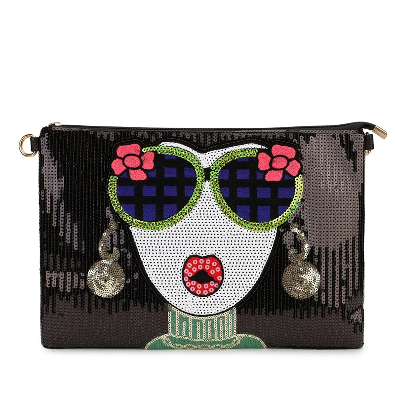 

Модная женская Повседневная Сумка-клатч из искусственной кожи с блестками и цветочным рисунком; Сумка через плечо с конвертом; Женская сумк...