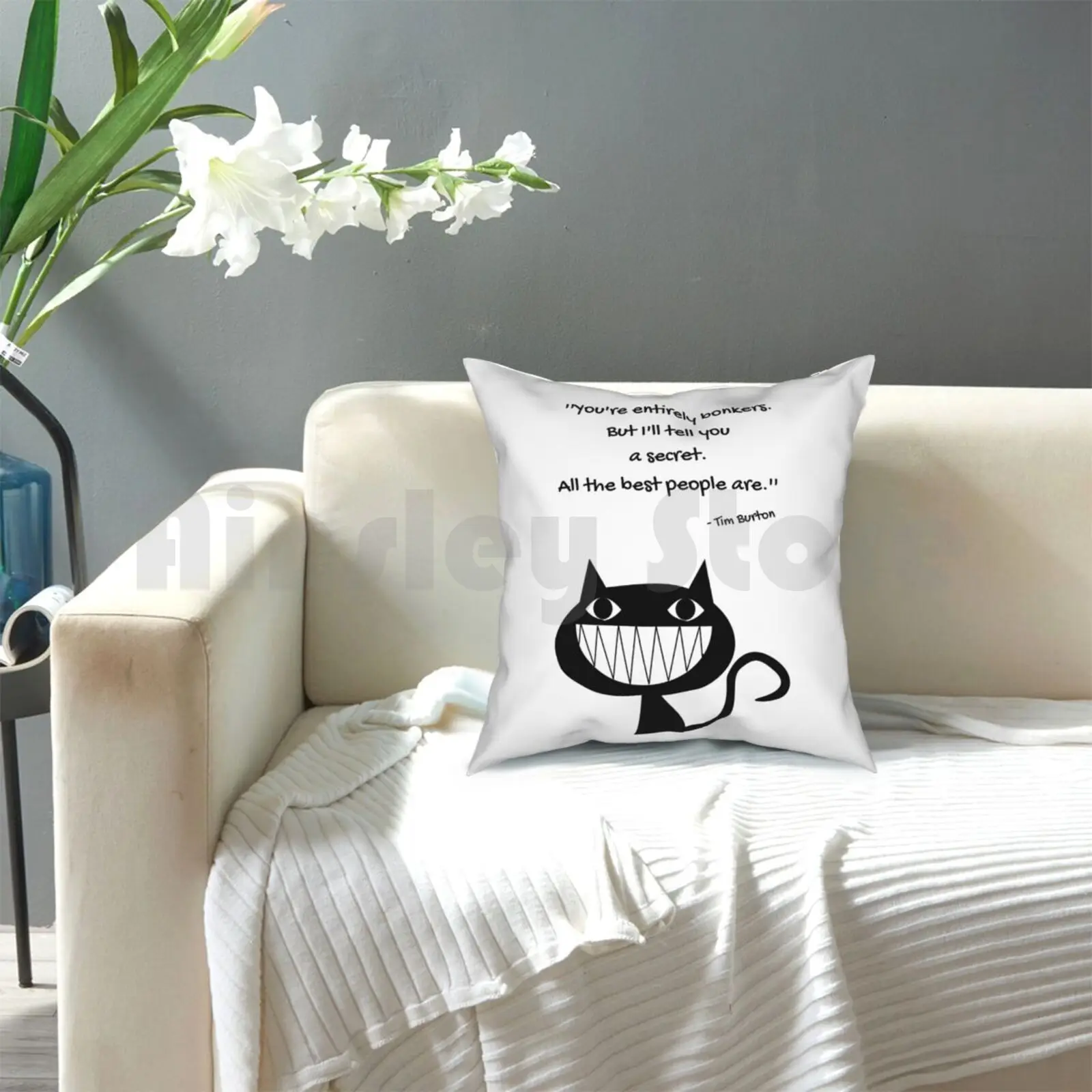 Чехол на подушку с принтом Тима Бёртона мягкая накидка цитатой Элис для нее | Дом