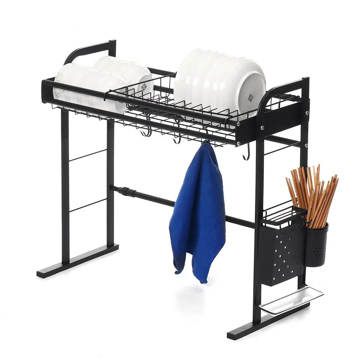 

Adjustable Storage Holder Rack 201 Stainless Steel DIY Kitchen Organizer Kitchen Shelf Rack Wall Drain Dish Rack Spice Organizer