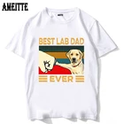 Футболка Best Lab Dad Ever в ретро стиле, белый Повседневный Топ с коротким рукавом для любителей Лабрадора, ретривера, собаки, детей и мальчиков