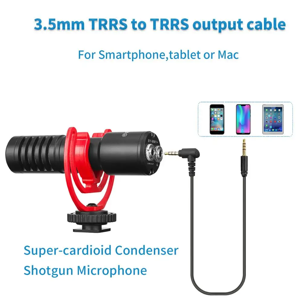 Конденсаторный микрофон Boya беспроводной для видеосъемки супер-кардиоидный