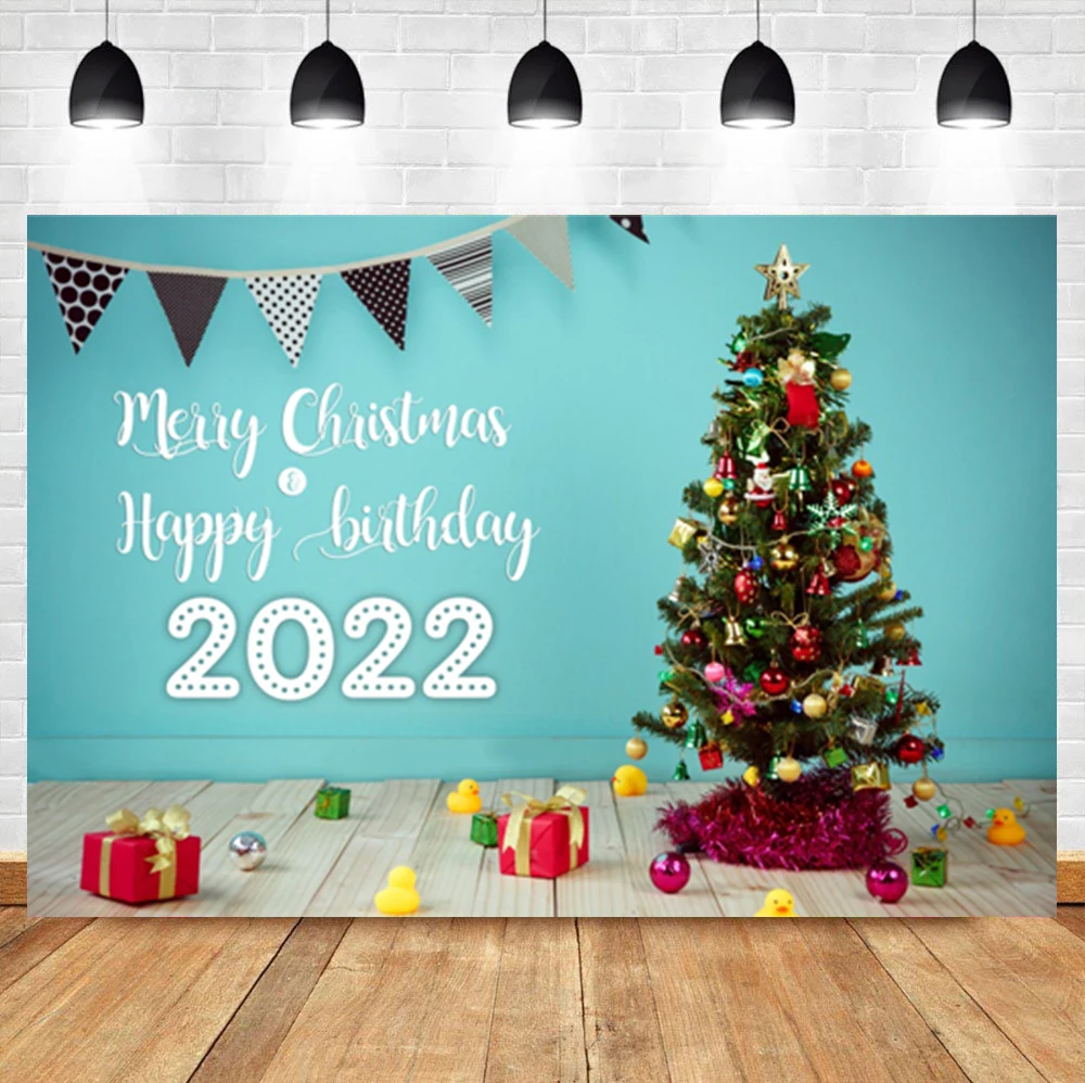 

Laeacco Christmas Backdrop Photographic 2022 New Year Wooden Floor Gift Birthday Photography Photo Background For Photo Studio