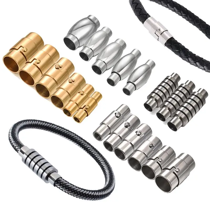 2 шт. магнитные застежки из нержавеющей стали с отверстием 3/4/5/6/7/8 мм кожаный шнур