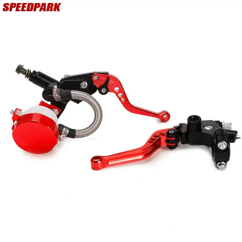 

Universal 7/8" 22mm Motorcycle Hydraulic Brake Clutch Lever Master Cylinder Reservoir Set For 125-600CC Motors Accessories D20