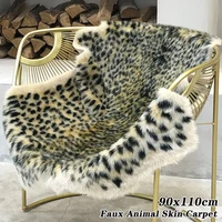 90x110cm leopard animal printed area faux fur carpet cowhide skin non slip carpet home office bedroom beautifully decorated