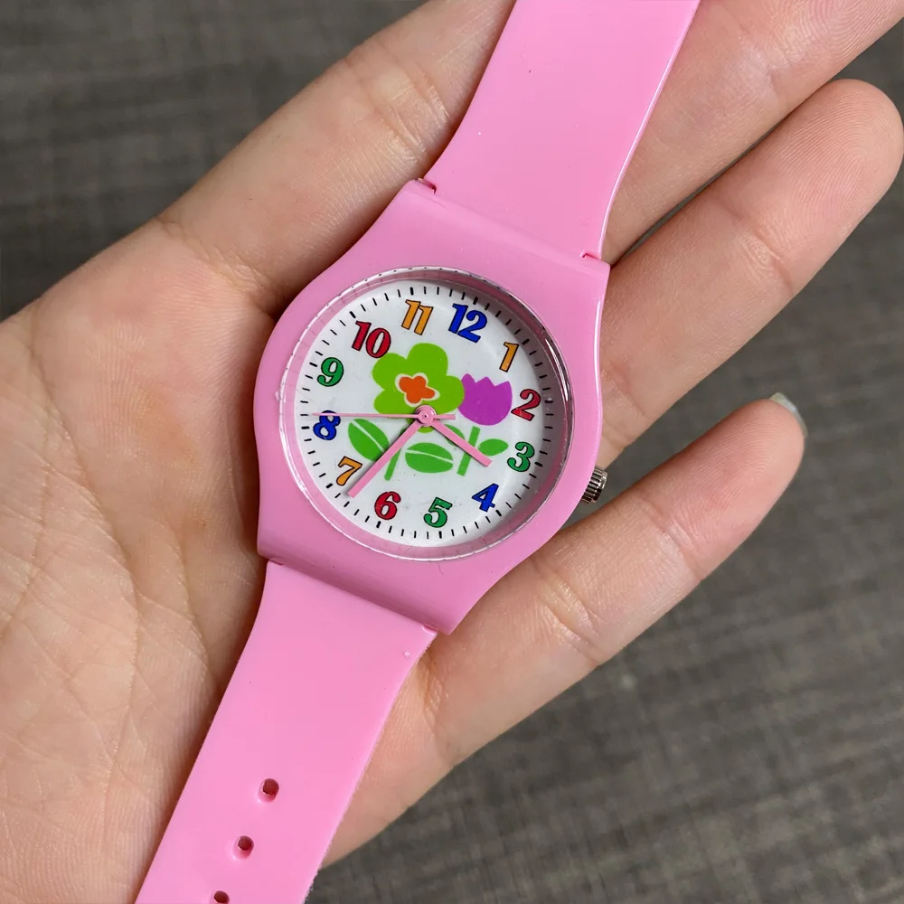 2020 детские часы белый розовый синий маленький цветок кварцевые мальчик девочка