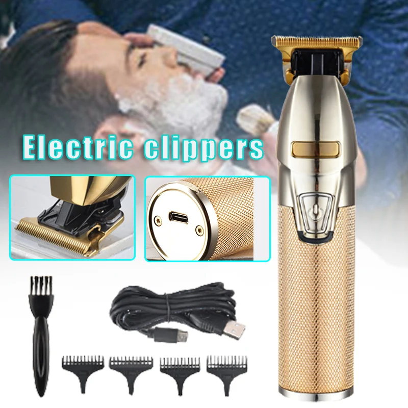 

New Cordless Hair Clipper for Men Engraving Electric Self Hair Cutting Haircut Trimmers Cutter Golden