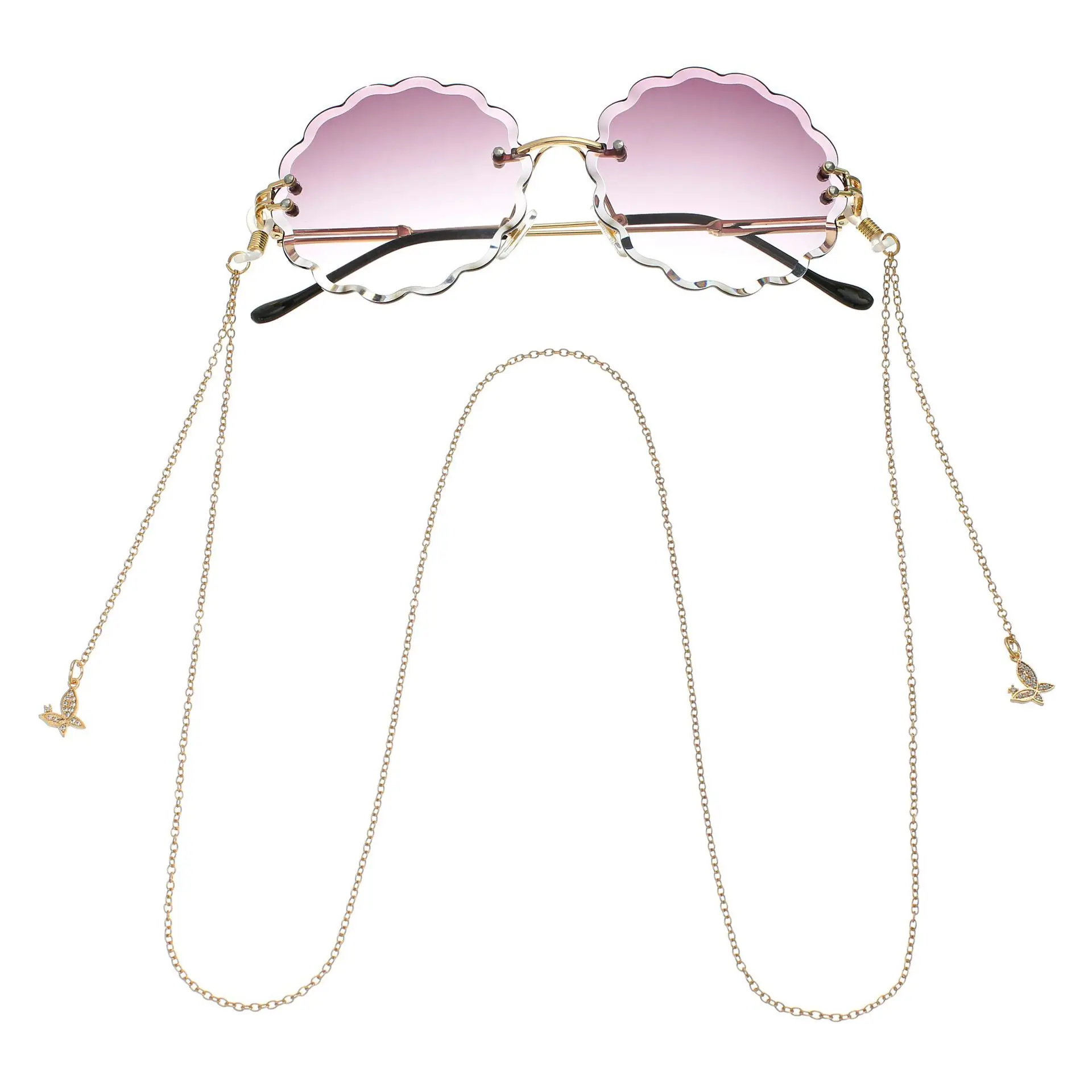 Трендовые золотые металлические очки цепочка для очков женщин и девочек с