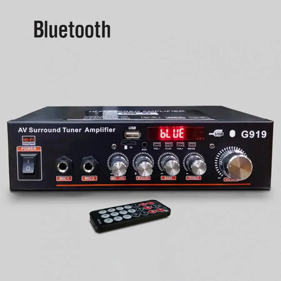 

Home Bluetooth Power Amplifiers USB Audio Amplifier FM Subwoofer Amplifier Home Theater Bass Treble Sound Systems Mini Amplifier