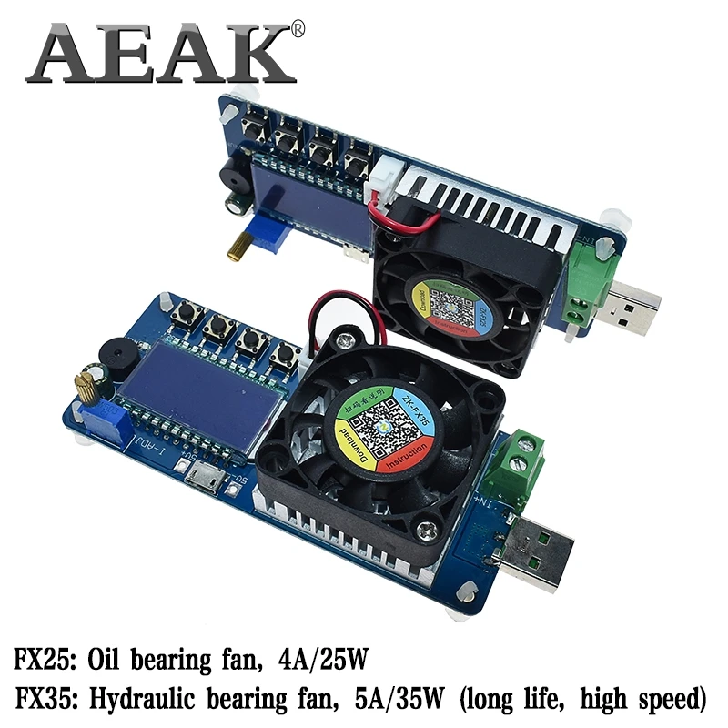 Электронный тестер напряжения тока нагрузки AEAK 25 Вт 35 4A/5A защита от USB ЖК дисплей HD