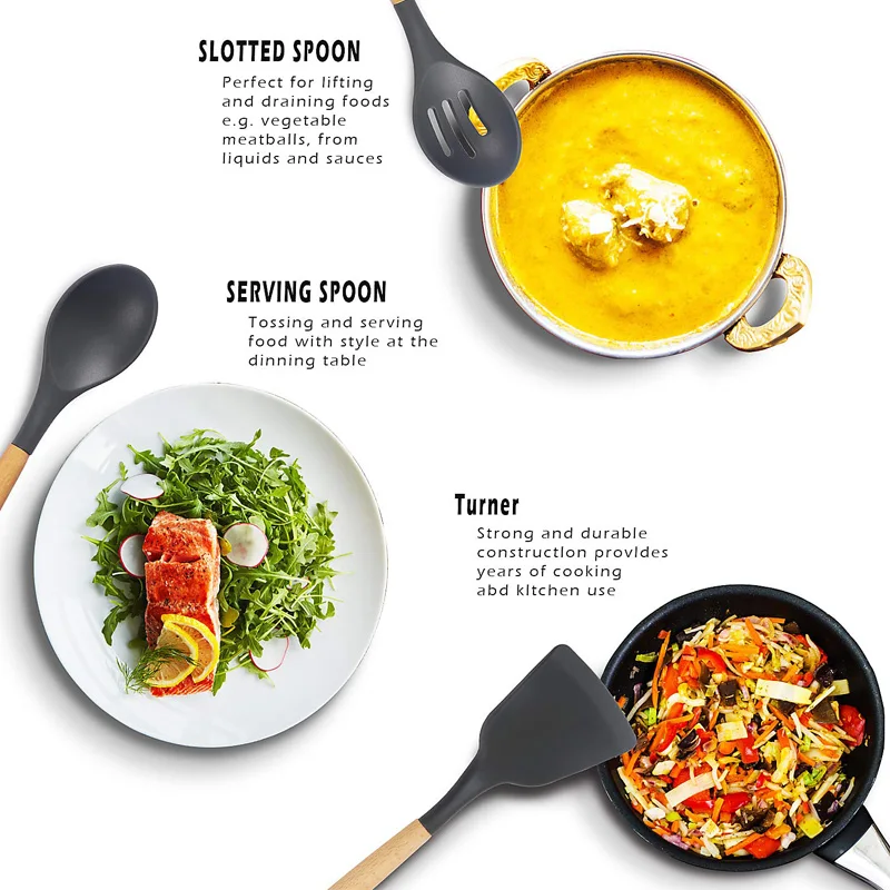 Силиконовые кухонные инструменты для приготовления пищи лопатка термостойкая