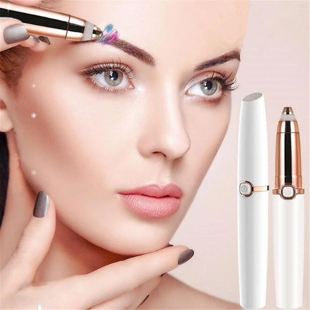 1pc Electric Eyebrow Trimmer Mini Eye Brow Shaper Shaver Razor Painless Epilator Portable Facial Hair Remover for Women | Красота и