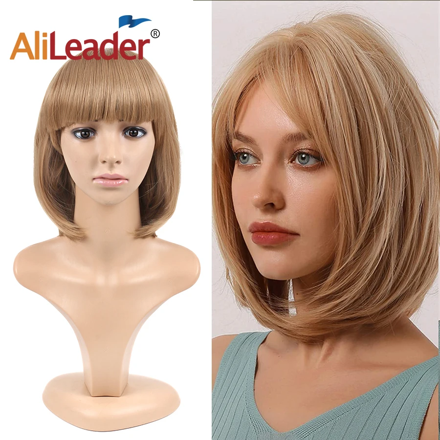 

Alileader New 12Inch Colourful Blunt Bangs Bob Synthetic Machine Made Cosplay Wigs For Party Halloween Glueless 23Collors Lolita