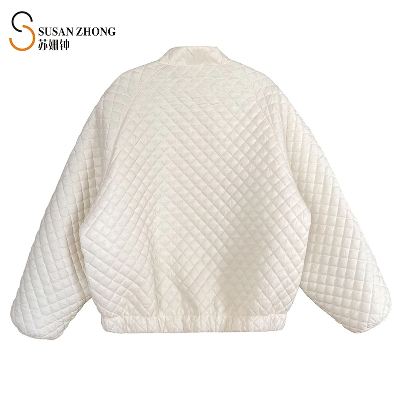 

Women Coat Female Parkas Lady Padded Bomber Jackets Short Outwear Autumn Winter Turn-Down Collar Raglan Sleeve Single Breasted