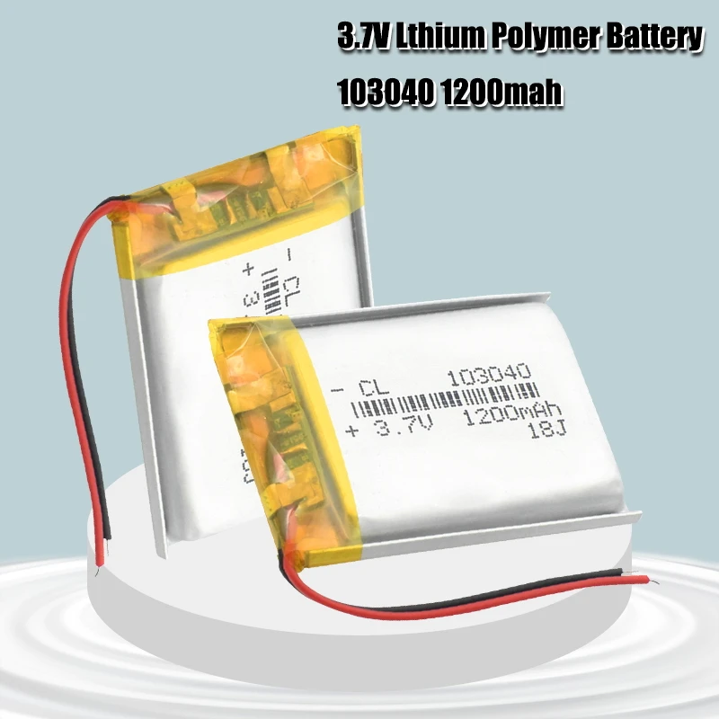 

3.7V Lithium Ion Polymer Li Polymer 103040 1200mah Battery For LED Flashlight Remote Controller Selfie Stick