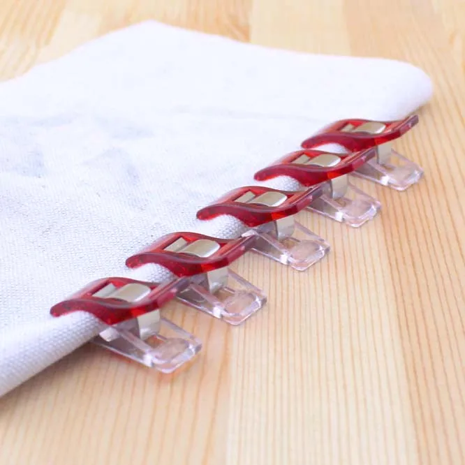 50pcs Naehen Art Ceiling Cloth Clips Clamp Binding Plastic CLIPS for DIY Clear And Red | Дом и сад