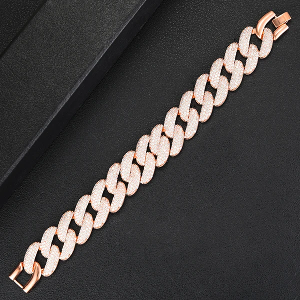 Rose Gold GODKI, роскошные Квадратные браслеты-цепочки, кубический циркон, CZ, винтажные богемные браслеты-манжеты для женщин, Femme, модное ювелирное изделие - Окраска металла: Rose Gold