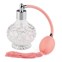 clear crystal glass perfume spray bottle aotmizer long pink tassel pump 80ml