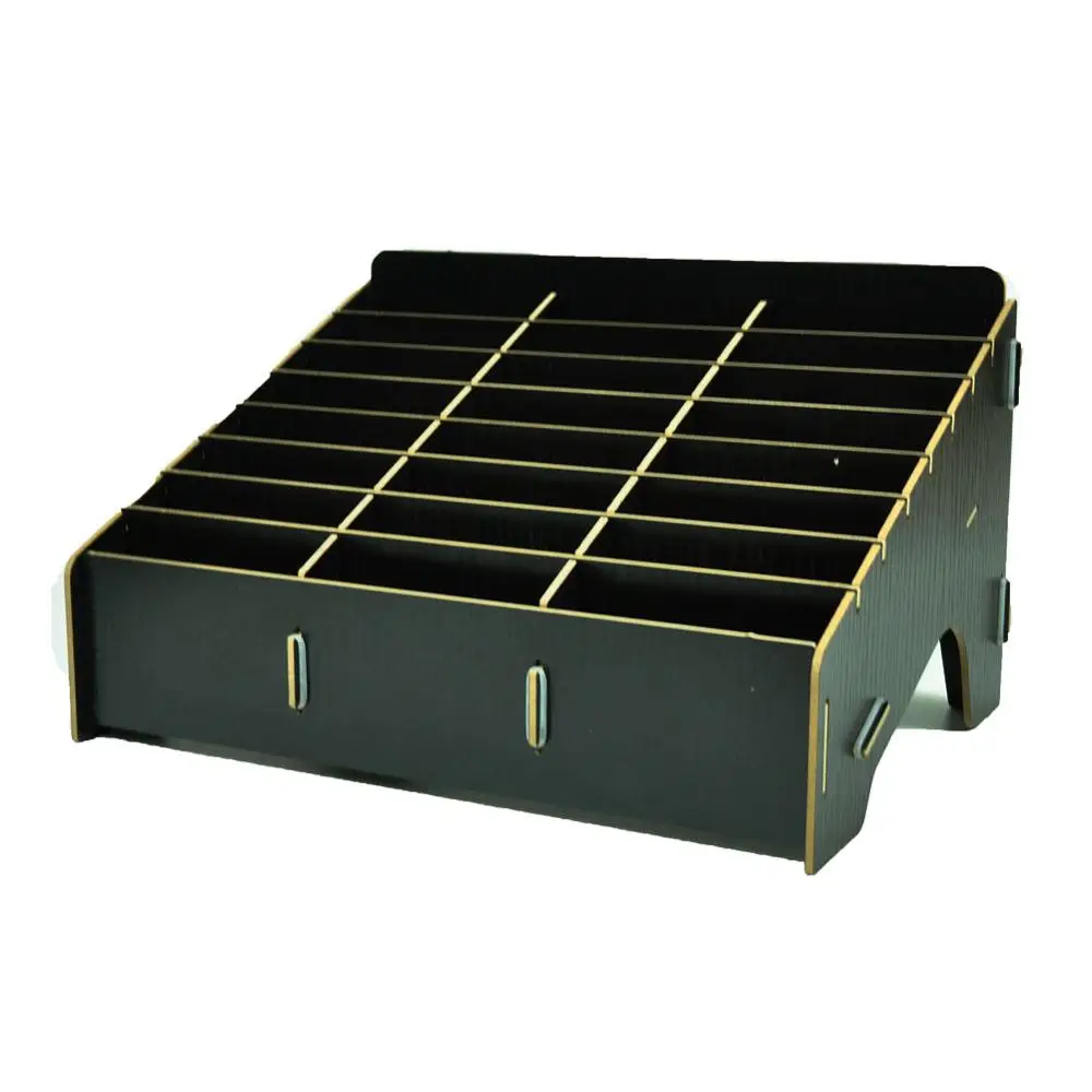 Мобильный телефон организатор 24 сетки DIY деревянный мобильный ящик для хранения