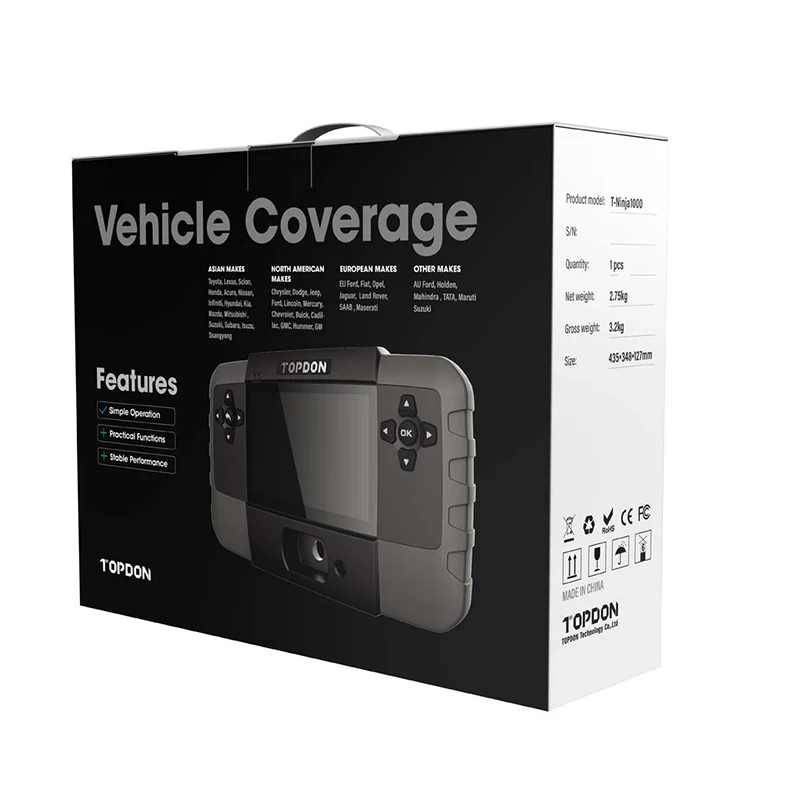 Инструмент для программирования ключей TOPDON T Ninja 1000 иммобилайзер всех с функцией