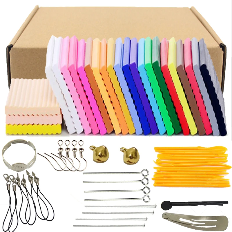 24 цвета X 40 г печь для выпечки Полимерная глина Моделирование глины пушистые