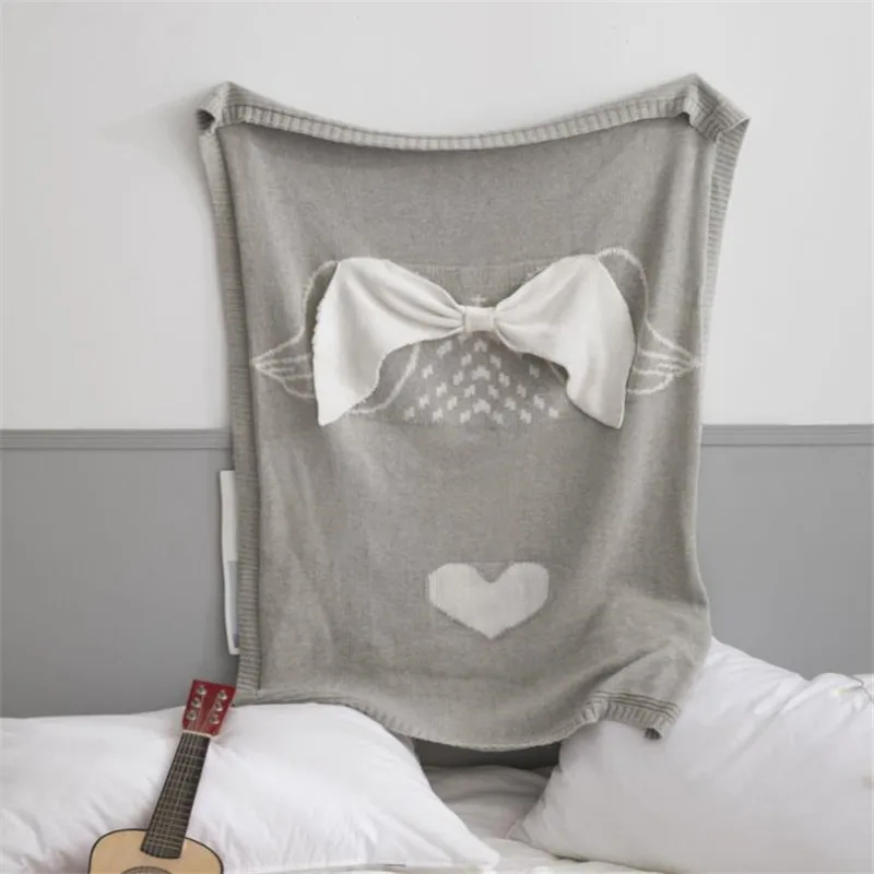 Плотное и теплое одеяло для новорожденных детское хлопковое зимнее с животным