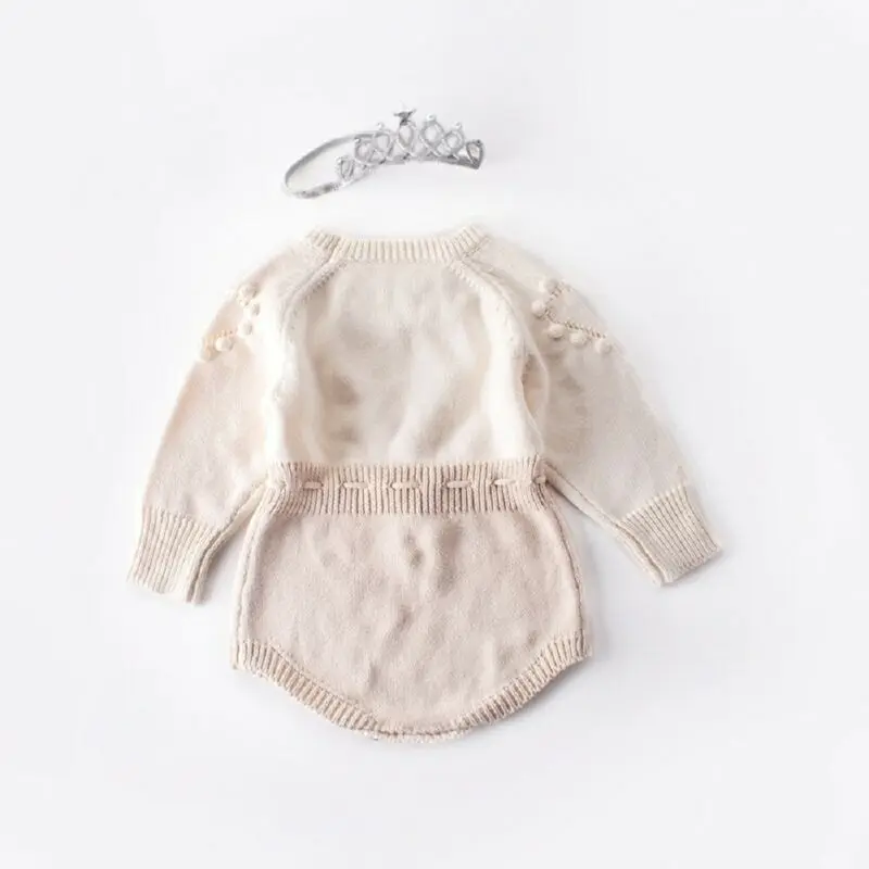

Infant Baby Girl Knitted Clothes Love Romper Jumpsuit Bodysuit Outfit Autumn Solid Color Bodysuit