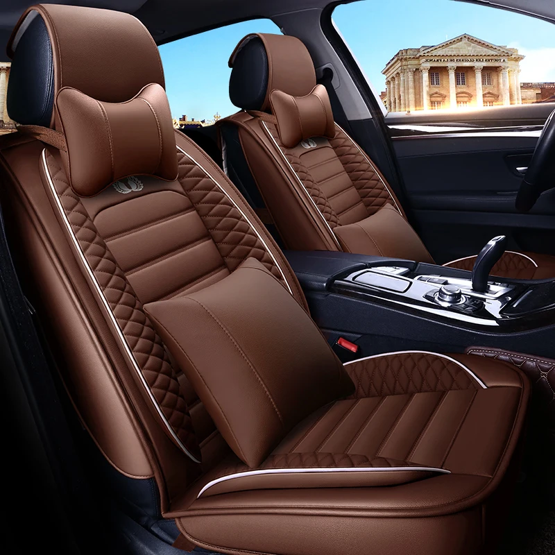 Полностью Покрытые эко кожаные чехлы для автомобильных сидений из искусственной