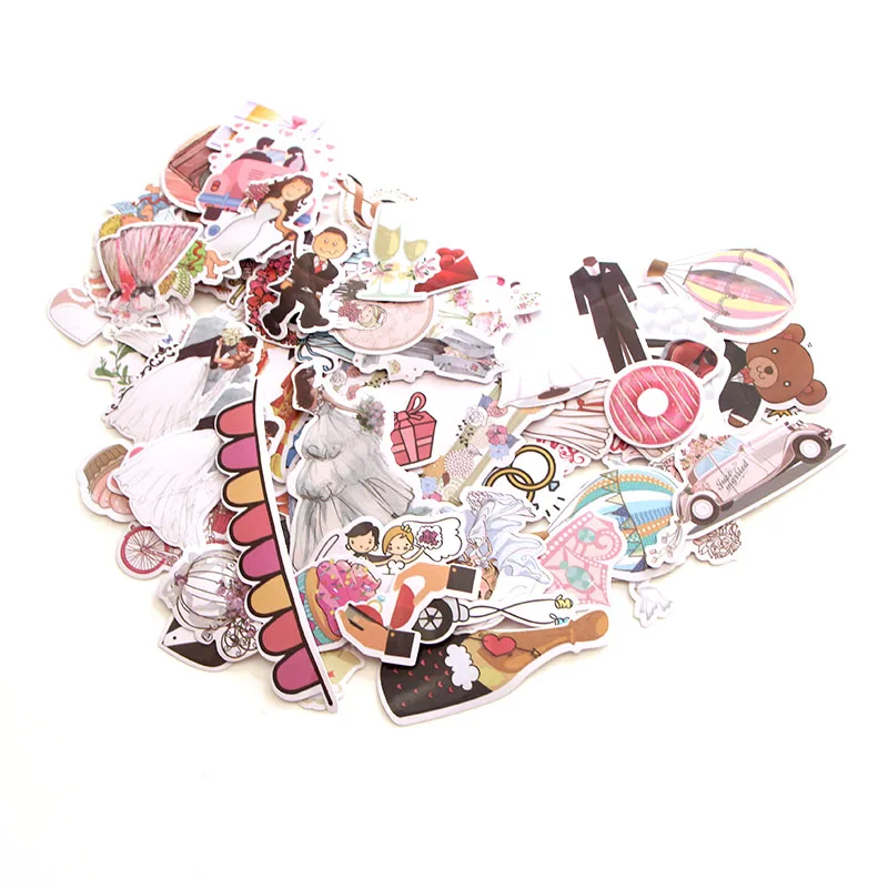 68 шт. креативные Значки для свадебной тематики декоративные наклейки Мультяшные