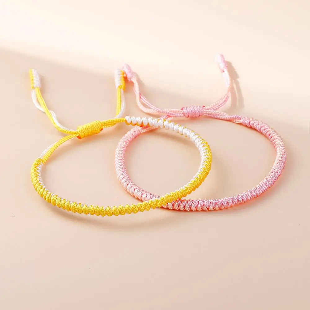 Мужской/женский браслет с красным узлом Lucky плетеный ручной работы тибетским