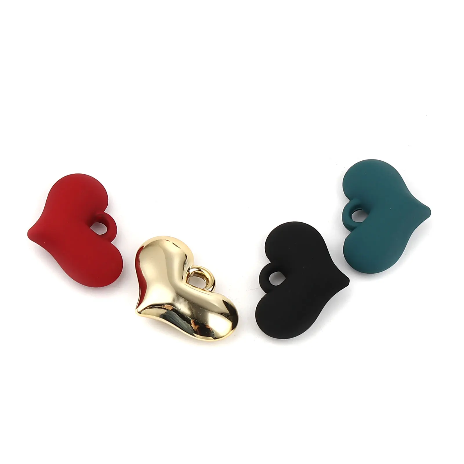 

DoreenBeads Handmade Resin Valentine's Day Pendants Heart Colorful Painted Charms DIY Making Women Party Earrings Jewelry,10PCs