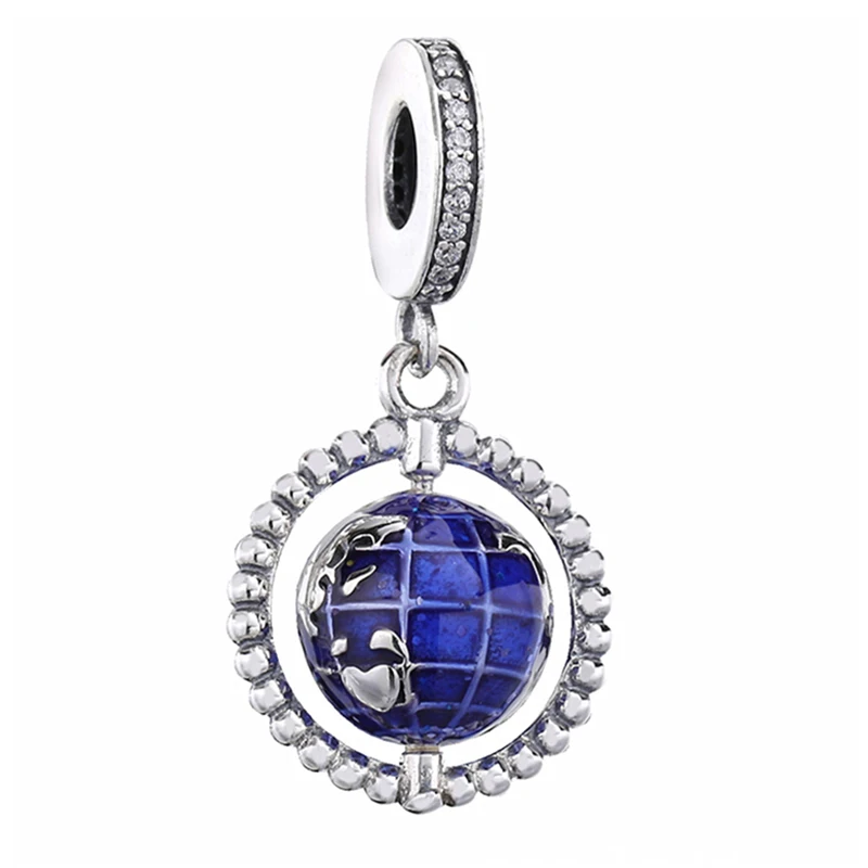 2 шт./лот подвеска-бусина серебряного цвета в виде земли подходит для