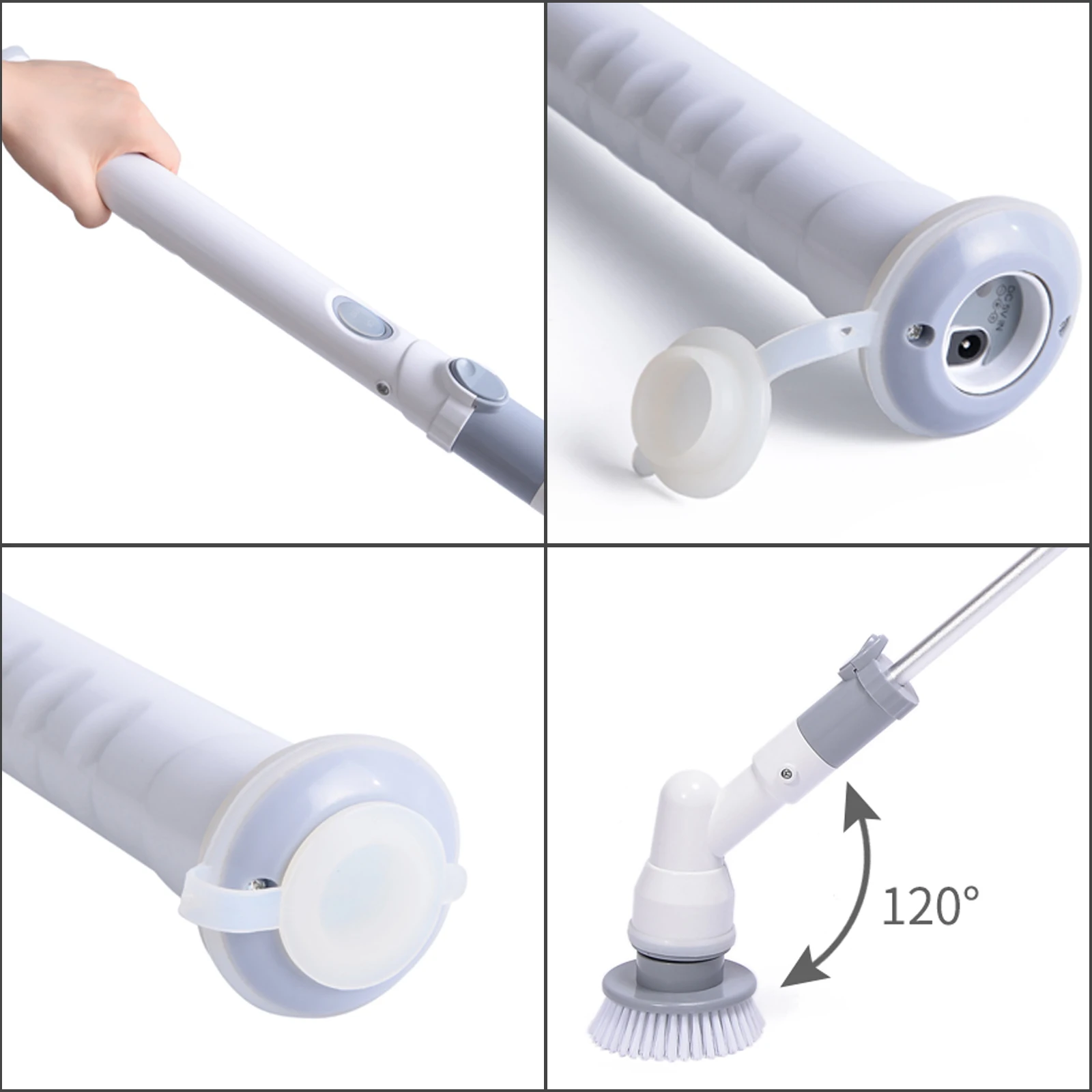 Электрический вращающийся скребок 360 беспроводной для душа и ванной комнаты с